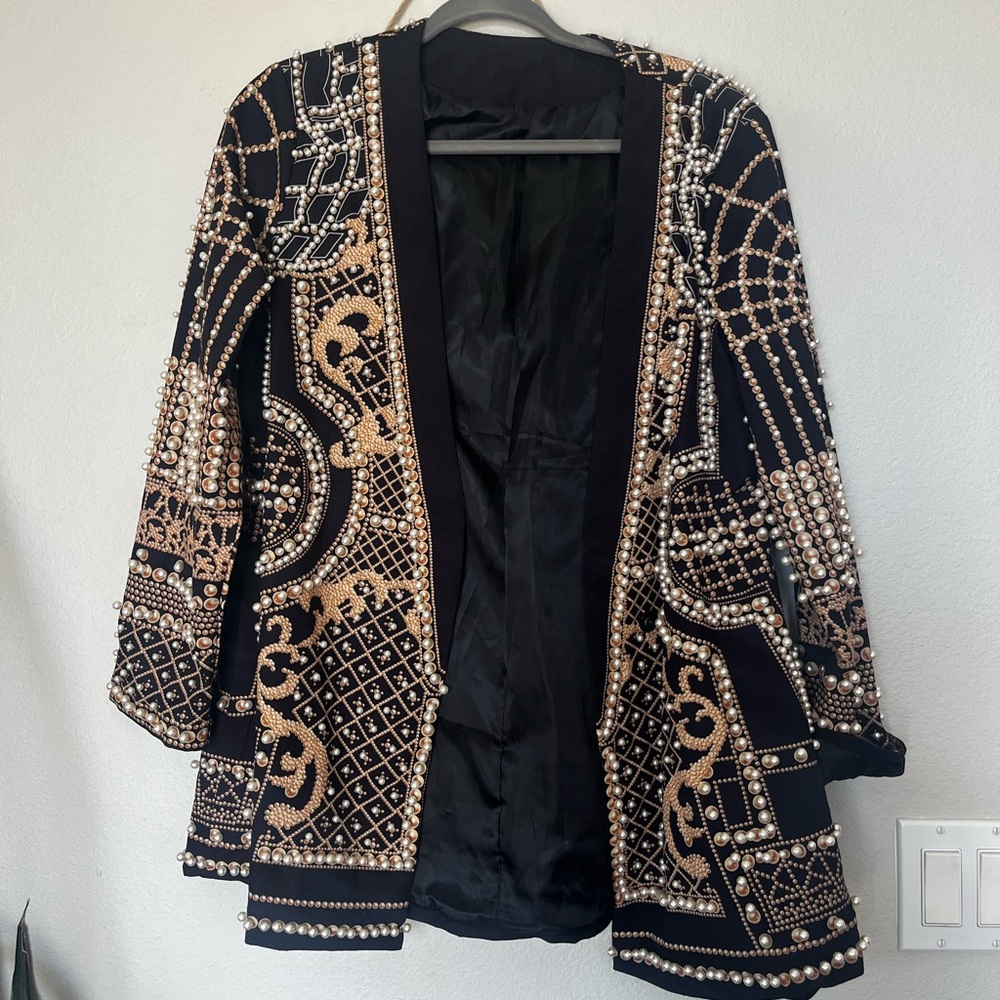 Black and Gold Embellished Jacket